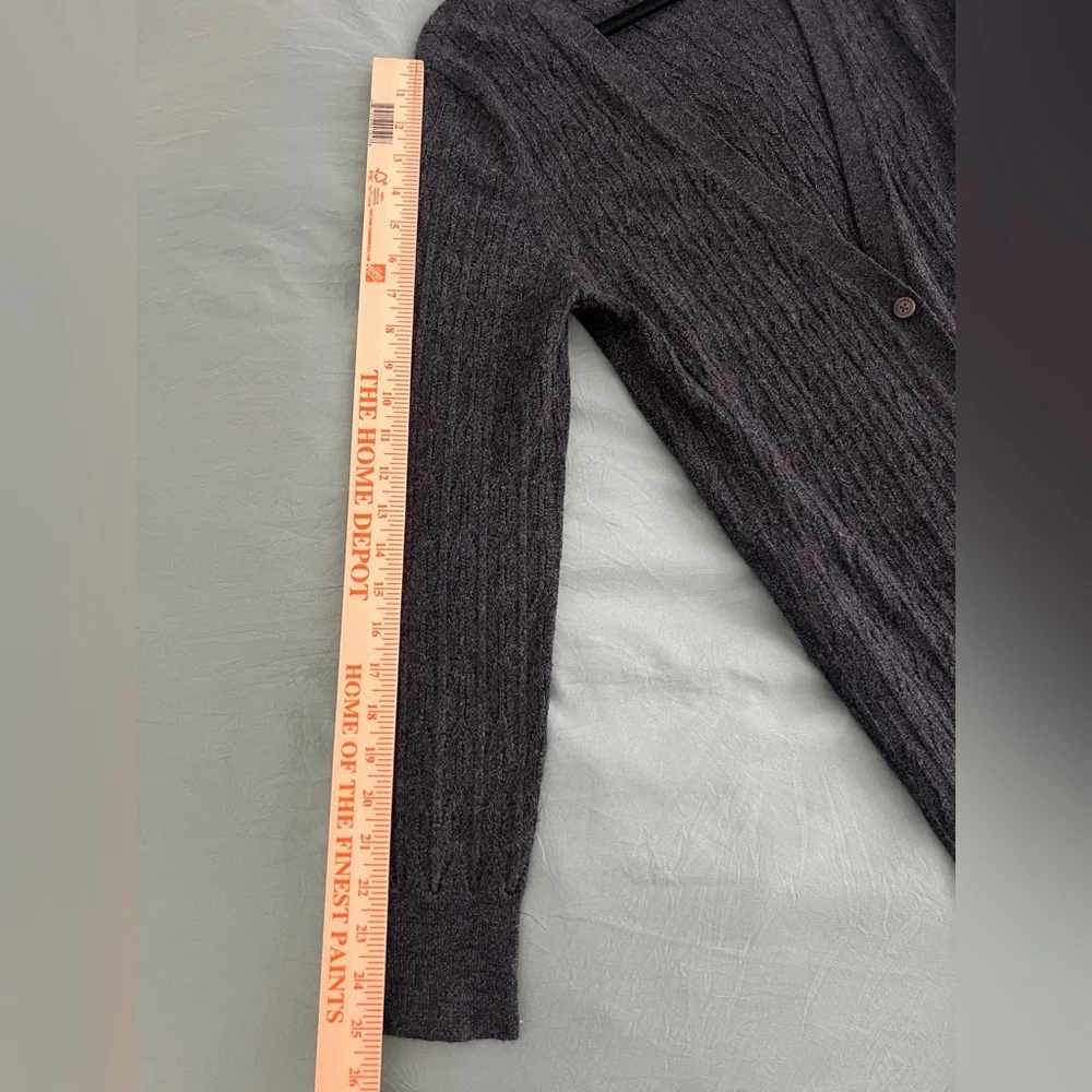 Megan Park Merino Wool Long Cardigan Duster Sweater Dress Gray Boutique Designer - Picture 8 of 8